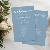 Hochzeitsprogramm für dutzende blaue weiße Script-