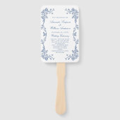 Hochzeitsprogramm für Elegant Blue France Blume Fächer (Vorderseite)