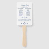 Hochzeitsprogramm für Elegant Blue France Blume Fächer (Rückseite)