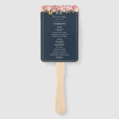 Hochzeitsprogramm für elegante blaue Korallenbeleu Fächer (Vorderseite)