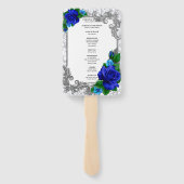 Hochzeitsprogramm für Elegante Blaue Rose Fächer (Rückseite)
