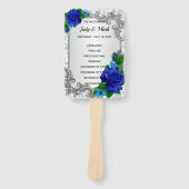 Hochzeitsprogramm für Elegante Blaue Rose Fächer (Vorderseite)