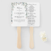 Hochzeitsprogramm für elegante Blumenkaskaden Fächer (Vorne und Hinten)