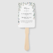 Hochzeitsprogramm für elegante Blumenkaskaden Fächer (Vorderseite)