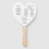 Hochzeitsprogramm für elegante Blumenkaskaden Fächer (Rückseite)