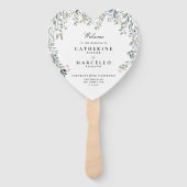 Hochzeitsprogramm für elegante Blumenkaskaden Fächer (Vorderseite)