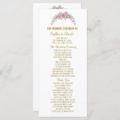 Hochzeitsprogramm für elegante Blush Bloral Gold F Programm (Vorne/Hinten)