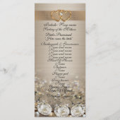 Hochzeitsprogramm für elegante Diamanten auf Satin Programm (Rückseite)