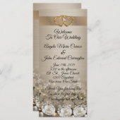 Hochzeitsprogramm für elegante Diamanten auf Satin Programm (Vorne/Hinten)