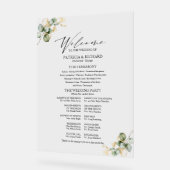 Hochzeitsprogramm für Elegante Golfregion Acrylschild (Winkel)