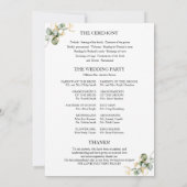 Hochzeitsprogramm für Elegante Golfregion Einladung (Rückseite)