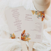 Hochzeitsprogramm für elegante Herbstlaub Fächer
