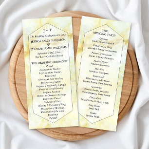 Hochzeitsprogramm für elegante Marmoreffekte Werbekarte