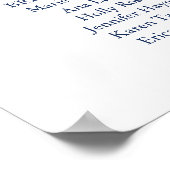 Hochzeitsprogramm für Elegante Navy-Calligrafy Poster (Ecke)