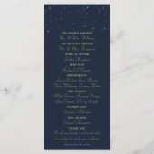 Hochzeitsprogramm für elegante Navy & Gold Falling Programm (Rückseite)