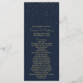Hochzeitsprogramm für elegante Navy & Gold Falling Programm (Vorderseite)