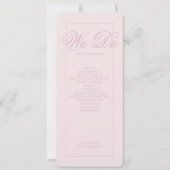 Hochzeitsprogramm für elegante rosa Streifen (Vorderseite)