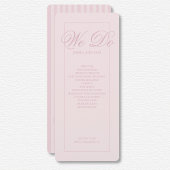 Hochzeitsprogramm für elegante rosa Streifen