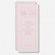 Hochzeitsprogramm für elegante rosa Streifen