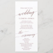 Hochzeitsprogramm für Elegante Rose Programm (Vorderseite)