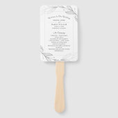 Hochzeitsprogramm für elegante Silver Botanical Bl Fächer (Vorderseite)