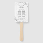 Hochzeitsprogramm für elegante Silver Botanical Bl Fächer (Rückseite)