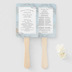 Hochzeitsprogramm für elegante Silver Botanical Bl Fächer