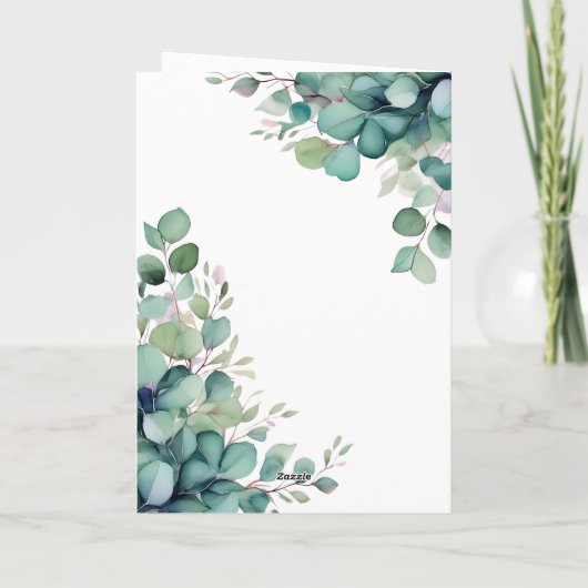 Hochzeitsprogramm für elegante Wasserfarben-Blätte Programm (Rückseite)