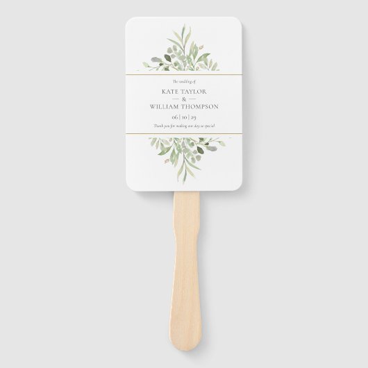 Hochzeitsprogramm für elegante Wasserfarben Fächer (Vorderseite)