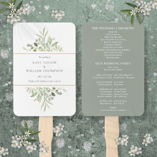 Hochzeitsprogramm für elegante Wasserfarben Fächer