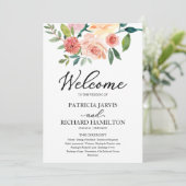 Hochzeitsprogramm für elegante Wasserfarben Programm (Stehend Vorderseite)