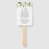 Hochzeitsprogramm für elegante Weiße Rosen Fächer (Rückseite)