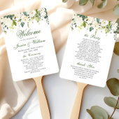 Hochzeitsprogramm für elegante Weiße Rosen Fächer