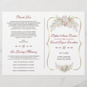 Hochzeitsprogramm für elegante White Blume (Vorderseite)