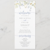 Hochzeitsprogramm für elegante Wildblumen Programm (Vorderseite)