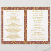 Hochzeitsprogramm für Elegantes Gold Floral Wreath (Rückseite)