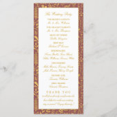 Hochzeitsprogramm für Elegantes Gold Floral Wreath Programm (Rückseite)