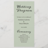 Hochzeitsprogramm für Elegantes Grün Programm (Vorderseite)