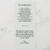 Hochzeitsprogramm für Elegantes Skelett Programm (Rückseite)