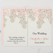 Hochzeitsprogramm für Elfenbein (Vorne/Hinten)