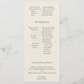 Hochzeitsprogramm für Elfenbein-gequilted Bling Di Programm (Rückseite)