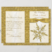 Hochzeitsprogramm für Elfenbein & Gold Glitzer Sno (Vorne/Hinten)