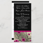 Hochzeitsprogramm für Elfenbein in Rosa und Schwar Programm (Vorne/Hinten)