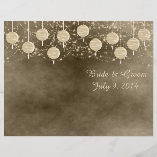Hochzeitsprogramm für Elfenbein Lanterns (Vorderseite)