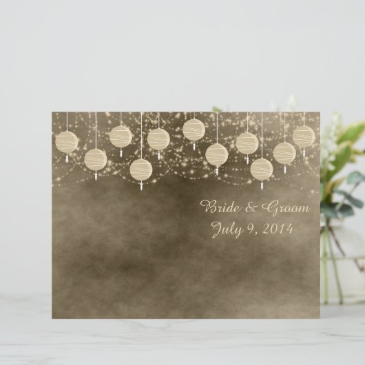 Hochzeitsprogramm für Elfenbein Lanterns (Stehend Vorderseite)