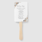 Hochzeitsprogramm für Elfenbein und Blue Boho Fächer (Rückseite)