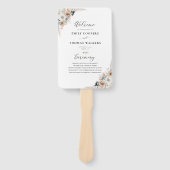 Hochzeitsprogramm für Elfenbein und Blue Boho Fächer (Vorderseite)