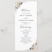 Hochzeitsprogramm für Elfenbein und Blue Boho Programm (Vorderseite)