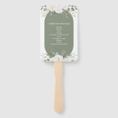 Hochzeitsprogramm für Elfenbein und Elfenbeinküche Fächer (Rückseite)