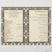 Hochzeitsprogramm für Elfenbein und Espresso Damas (Rückseite)